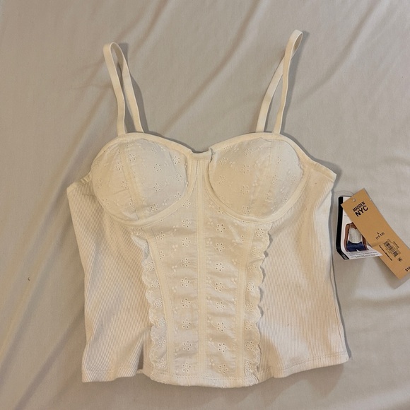 (madden NYC) White Frilly Corset Top - Picture 1 of 1